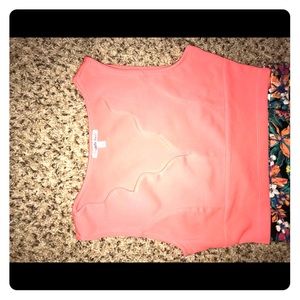 Orange v neck crop top